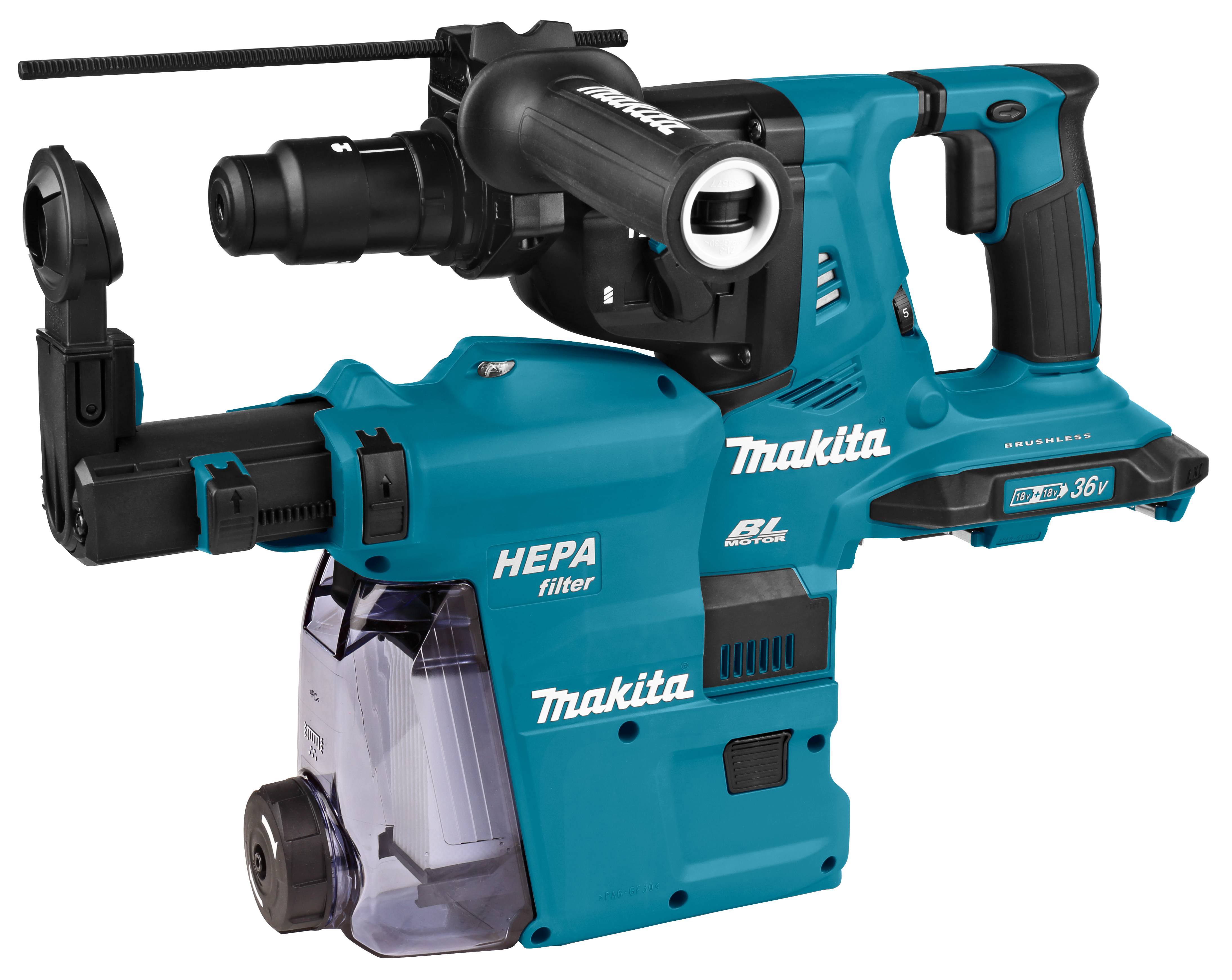 Makita combi boorhamer op accu 2 x 18V DHR281ZWJ